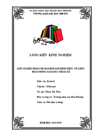 Báo cáo biện pháp Một số biện pháp chỉ đạo đổi mới hình thức tổ chức hoạt động giáo dục thẩm mĩ