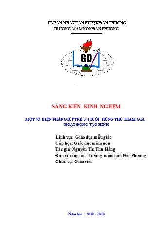 Báo cáo biện pháp Một số biện pháp giúp trẻ 3-4 tuổi hứng thú tham gia hoạt động tạo hình